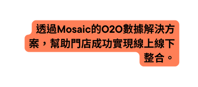 透過Mosaic的O2O數據解決方案 幫助門店成功實現線上線下整合